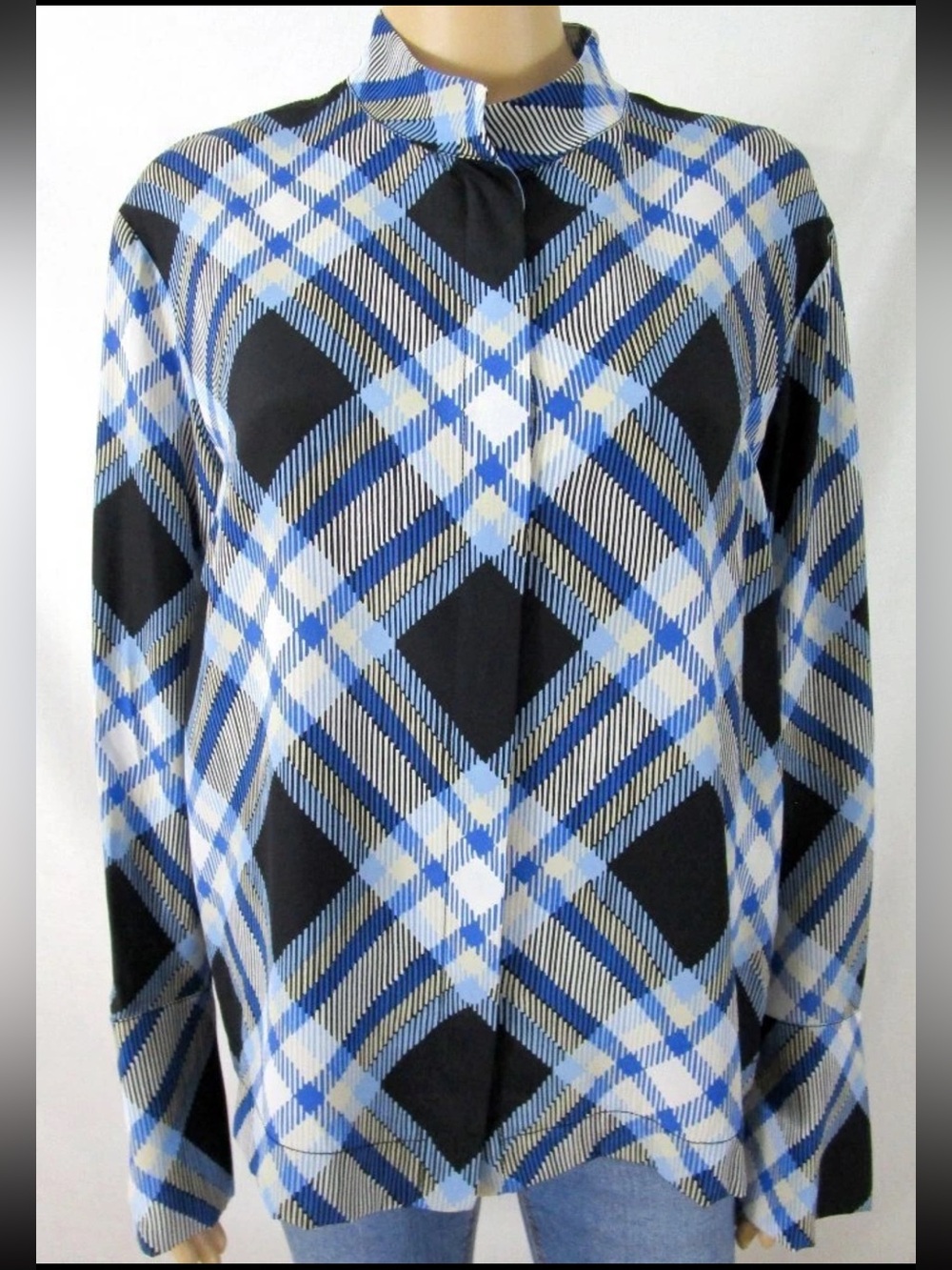 DVF Plaid Silk Blouse